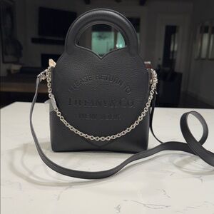 Tiffany & Co. Black Mini Bag with Silver Chain
